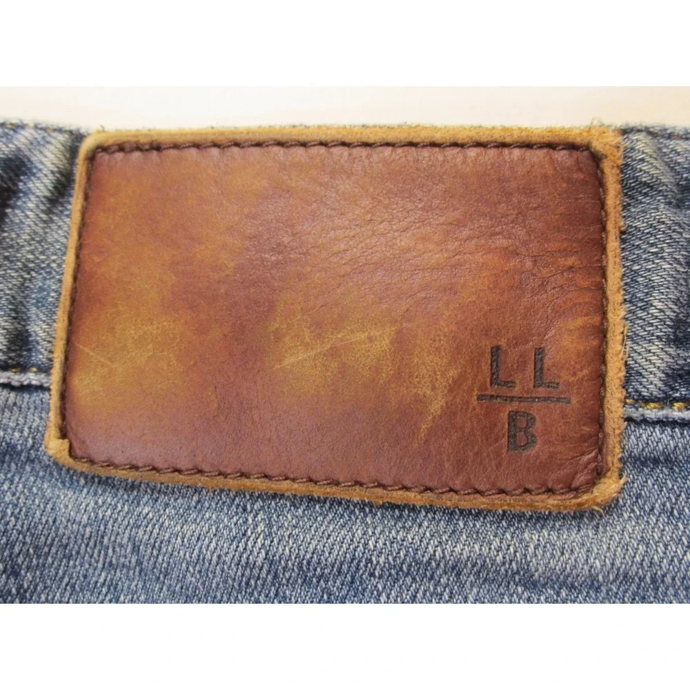 LL BEAN SIGNATURE Slim Straight Jeans Men 34x34 Blue Denim Mid Rise Stretch